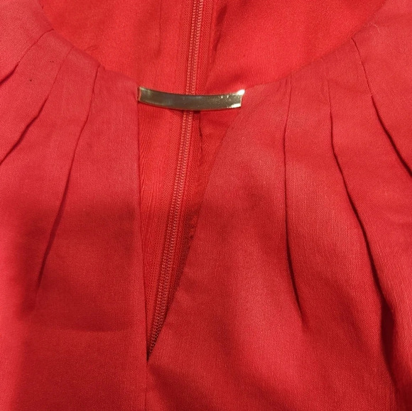 Elie Tahari Lucetta V neck red dress - Picture 4 of 12